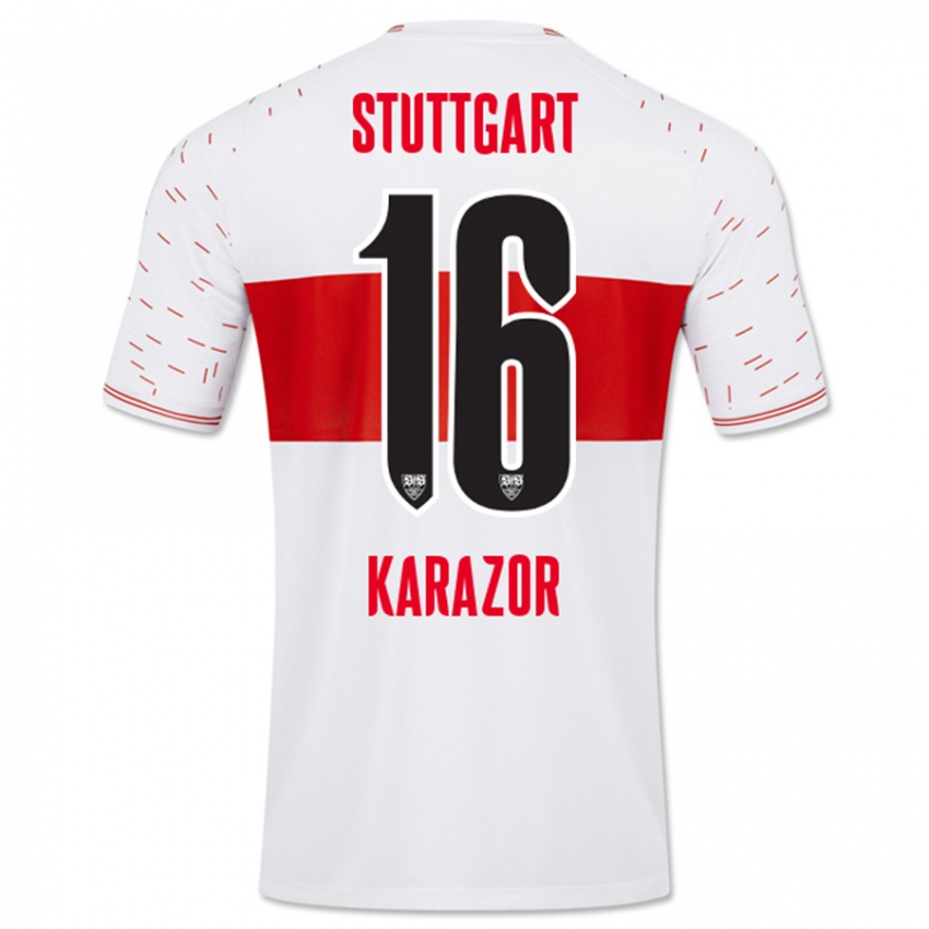 Mujer Camiseta Atakan Karazor #16 Blanco 1ª Equipación 2023/24 La Camisa Perú