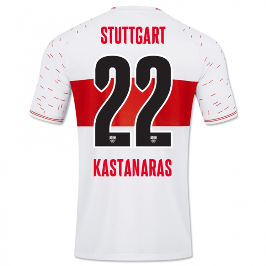 Mujer Camiseta Thomas Kastanaras #22 Blanco 1ª Equipación 2023/24 La Camisa Perú