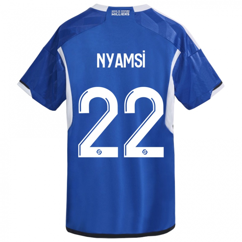 Mujer Camiseta Gerzino Nyamsi #22 Azul 1ª Equipación 2023/24 La Camisa Perú