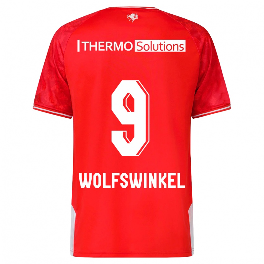 Mujer Camiseta Ricky Van Wolfswinkel #9 Rojo 1ª Equipación 2023/24 La Camisa Perú