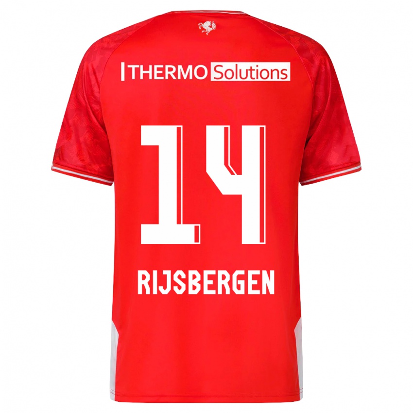 Mujer Camiseta Liz Rijsbergen #14 Rojo 1ª Equipación 2023/24 La Camisa Perú