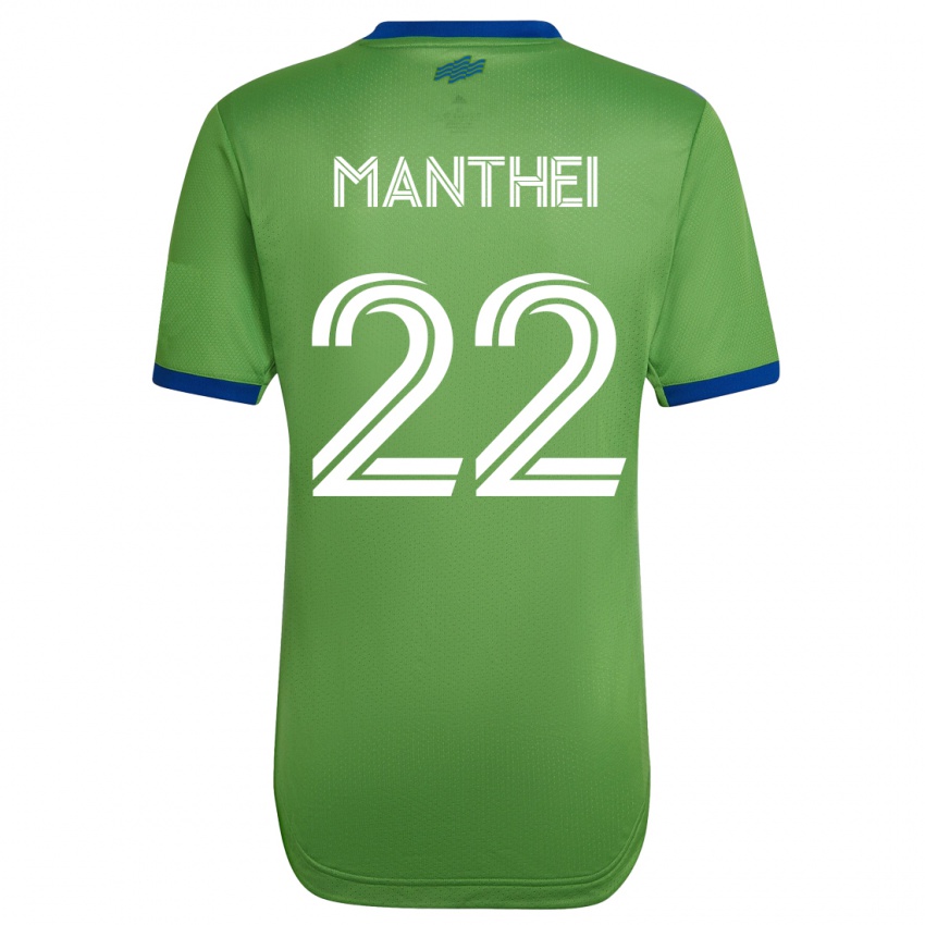 Mujer Camiseta Leahi Manthei #22 Verde 1ª Equipación 2023/24 La Camisa Perú
