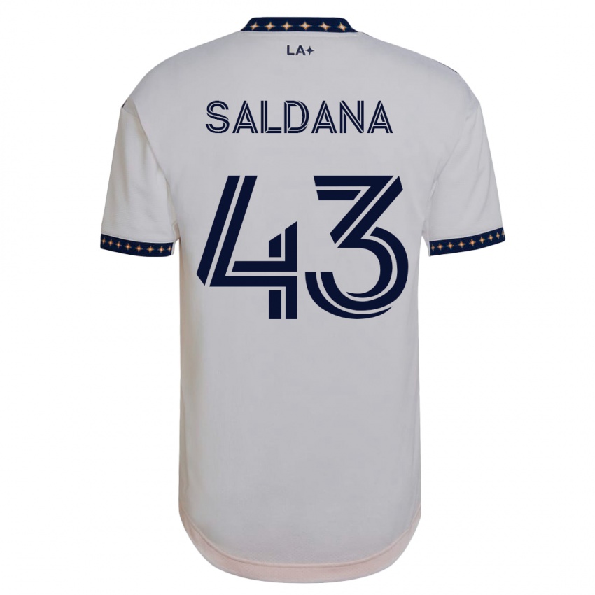 Mujer Camiseta Adam Saldaña #43 Blanco 1ª Equipación 2023/24 La Camisa Perú