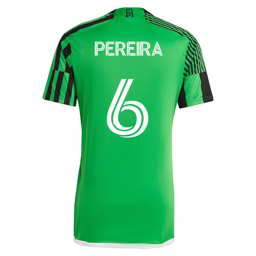 Mujer Camiseta Daniel Pereira #6 Verde Negro 1ª Equipación 2023/24 La Camisa Perú