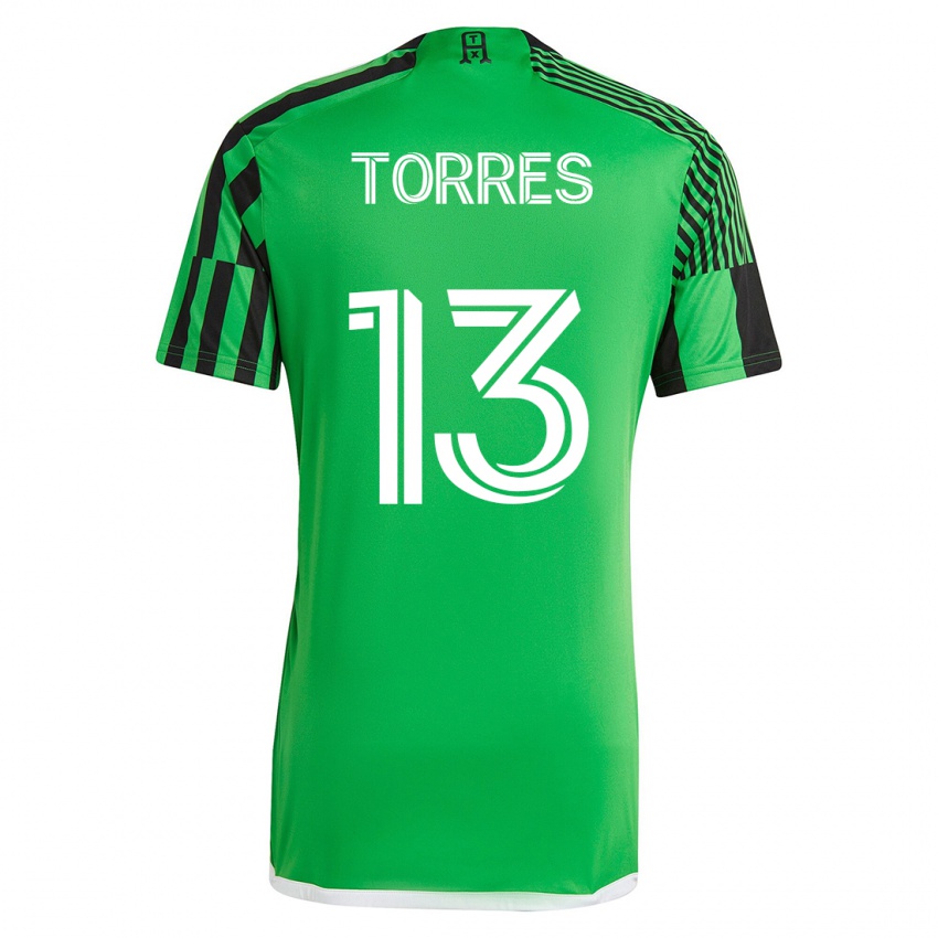 Mujer Camiseta Leo Torres #13 Verde Negro 1ª Equipación 2023/24 La Camisa Perú