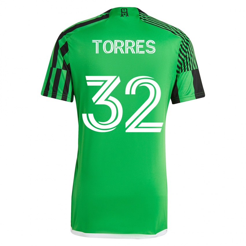 Mujer Camiseta Ervin Torres #32 Verde Negro 1ª Equipación 2023/24 La Camisa Perú