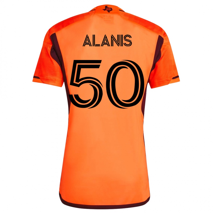 Mujer Camiseta Brian Alanis #50 Naranja 1ª Equipación 2023/24 La Camisa Perú