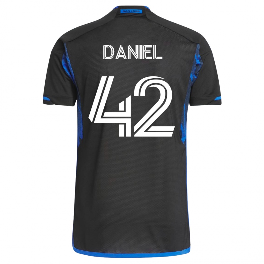 Mujer Camiseta Daniel #42 Azul Negro 1ª Equipación 2023/24 La Camisa Perú