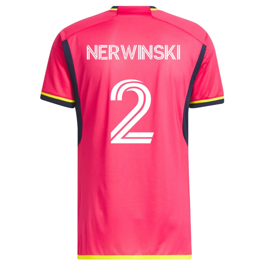 Mujer Camiseta Jake Nerwinski #2 Rosa 1ª Equipación 2023/24 La Camisa Perú