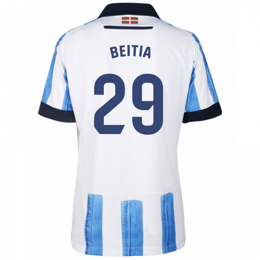 Mujer Camiseta Luken Beitia #29 Azul Blanco 1ª Equipación 2023/24 La Camisa Perú