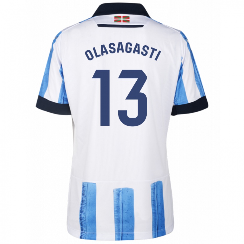 Mujer Camiseta Lander Olasagasti #13 Azul Blanco 1ª Equipación 2023/24 La Camisa Perú