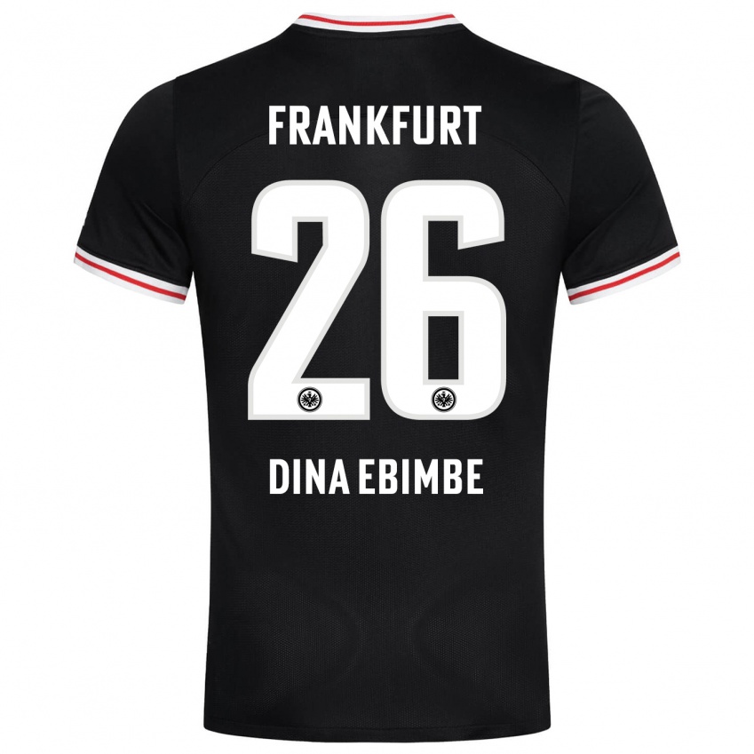 Mujer Camiseta Junior Dina Ebimbe #26 Negro 2ª Equipación 2023/24 La Camisa Perú