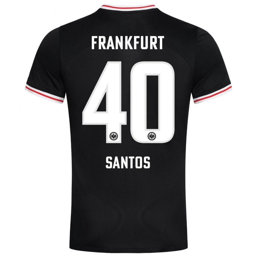 Mujer Camiseta Kauã Santos #40 Negro 2ª Equipación 2023/24 La Camisa Perú