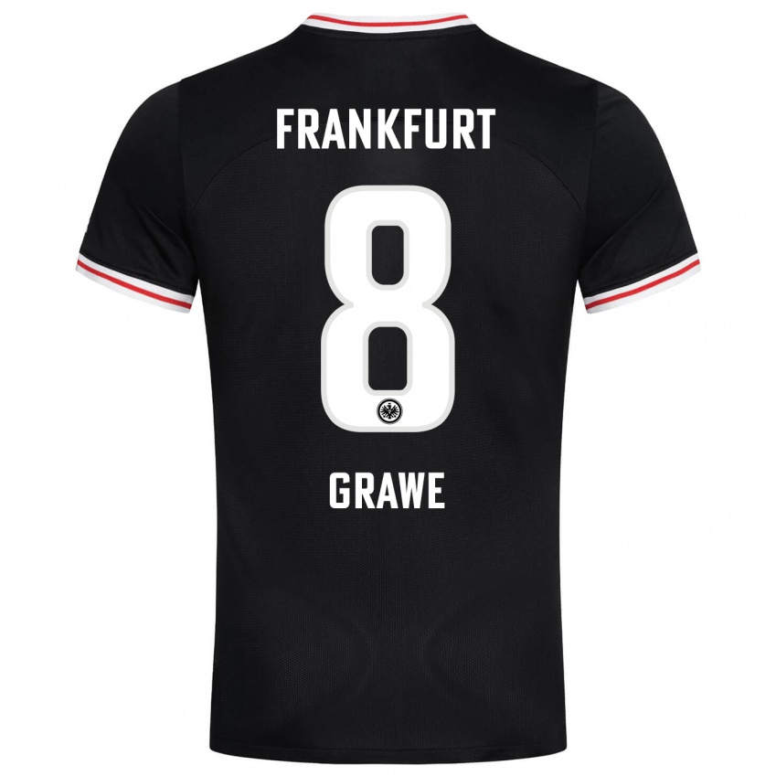 Mujer Camiseta Lisanne Gräwe #8 Negro 2ª Equipación 2023/24 La Camisa Perú