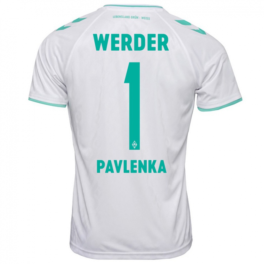 Mujer Camiseta Jiri Pavlenka #1 Blanco 2ª Equipación 2023/24 La Camisa Perú