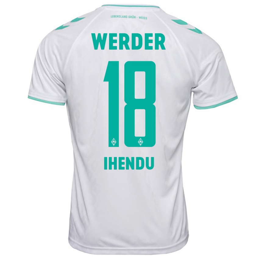 Mujer Camiseta Daniel Ihendu #18 Blanco 2ª Equipación 2023/24 La Camisa Perú