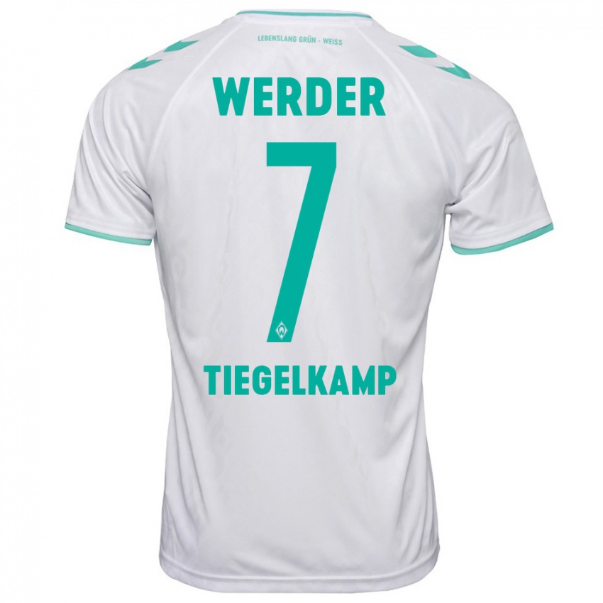 Mujer Camiseta Maximilian Tiegelkamp #7 Blanco 2ª Equipación 2023/24 La Camisa Perú