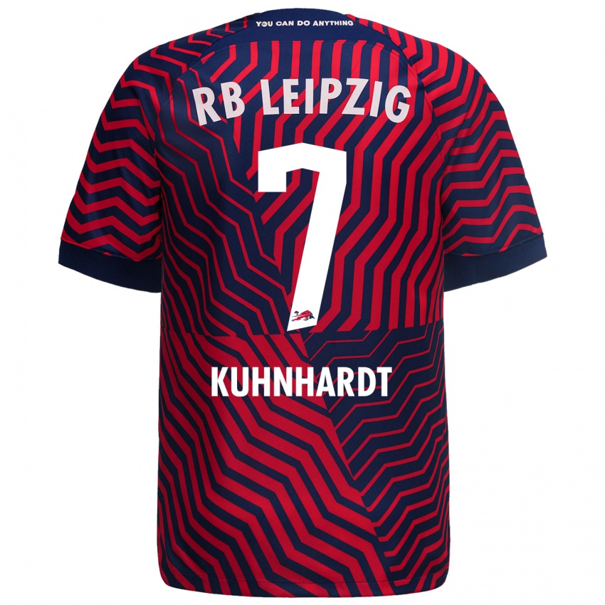 Mujer Camiseta Paul Kühnhardt #7 Azul Rojo 2ª Equipación 2023/24 La Camisa Perú