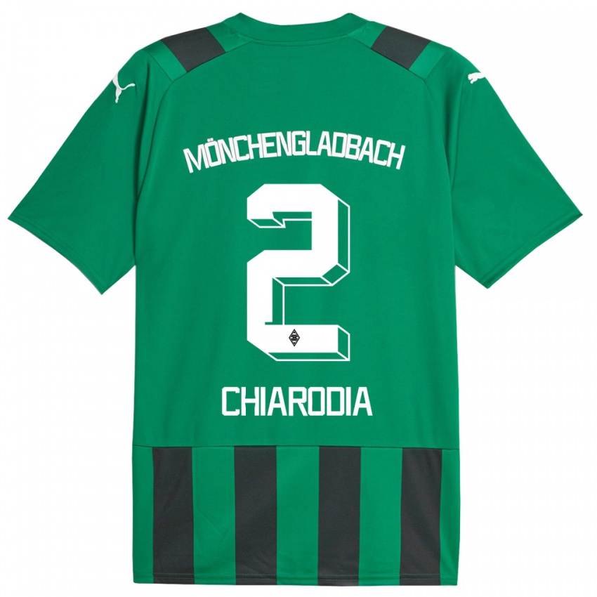 Mujer Camiseta Fabio Chiarodia #2 Verde Negro 2ª Equipación 2023/24 La Camisa Perú