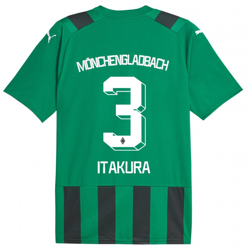 Mujer Camiseta Ko Itakura #3 Verde Negro 2ª Equipación 2023/24 La Camisa Perú