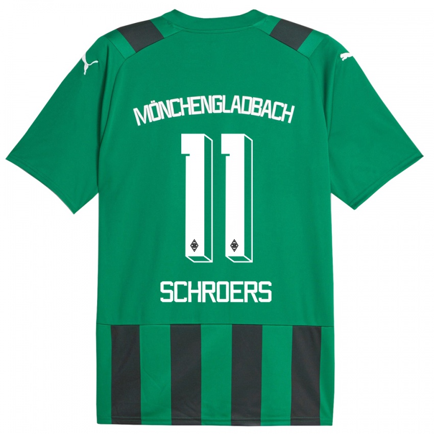 Mujer Camiseta Mika Schroers #11 Verde Negro 2ª Equipación 2023/24 La Camisa Perú