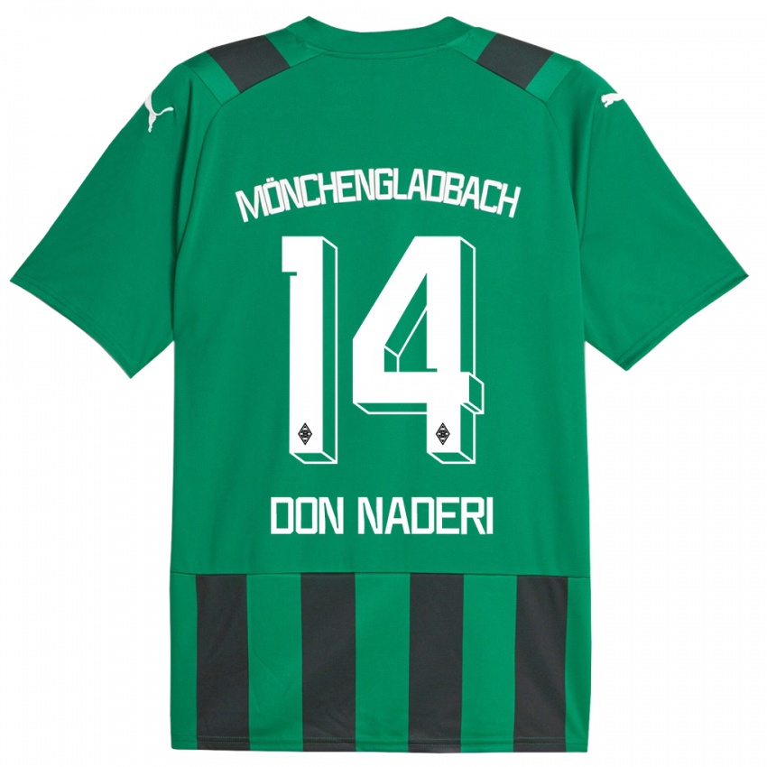 Mujer Camiseta Ryan Don Naderi #14 Verde Negro 2ª Equipación 2023/24 La Camisa Perú