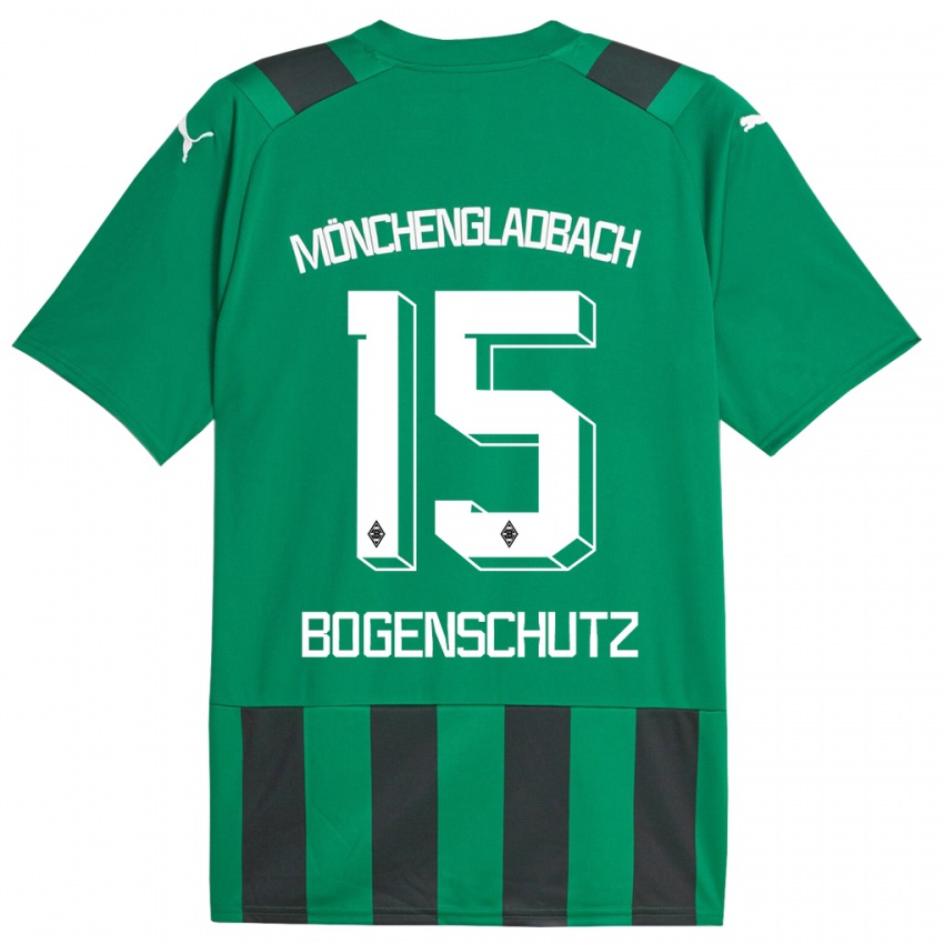 Mujer Camiseta Kerstin Bogenschutz #15 Verde Negro 2ª Equipación 2023/24 La Camisa Perú