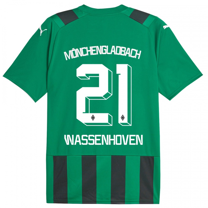 Mujer Camiseta Michelle Wassenhoven #21 Verde Negro 2ª Equipación 2023/24 La Camisa Perú