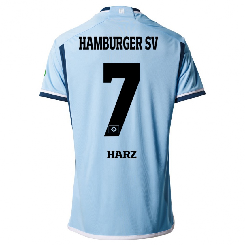 Mujer Camiseta Theo Harz #7 Azul 2ª Equipación 2023/24 La Camisa Perú