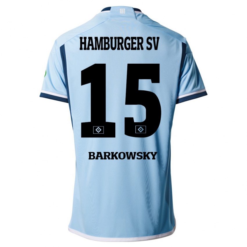 Mujer Camiseta Finn Barkowsky #15 Azul 2ª Equipación 2023/24 La Camisa Perú