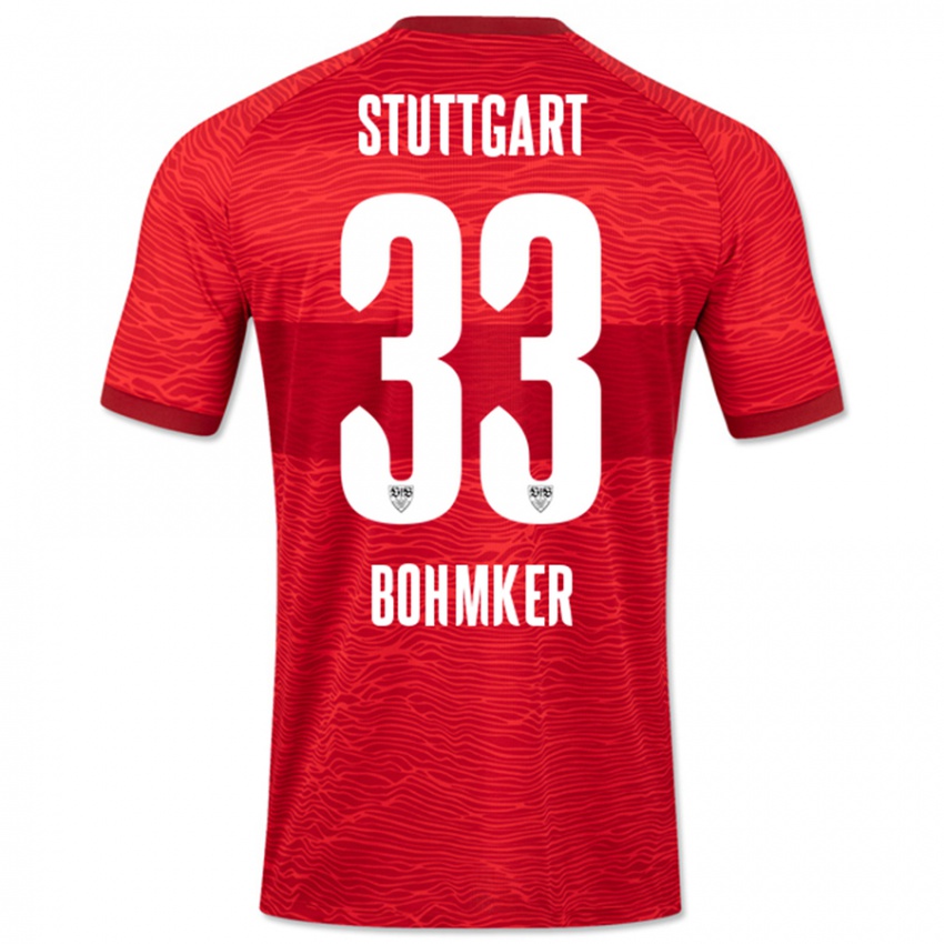 Mujer Camiseta Finn Böhmker #33 Rojo 2ª Equipación 2023/24 La Camisa Perú