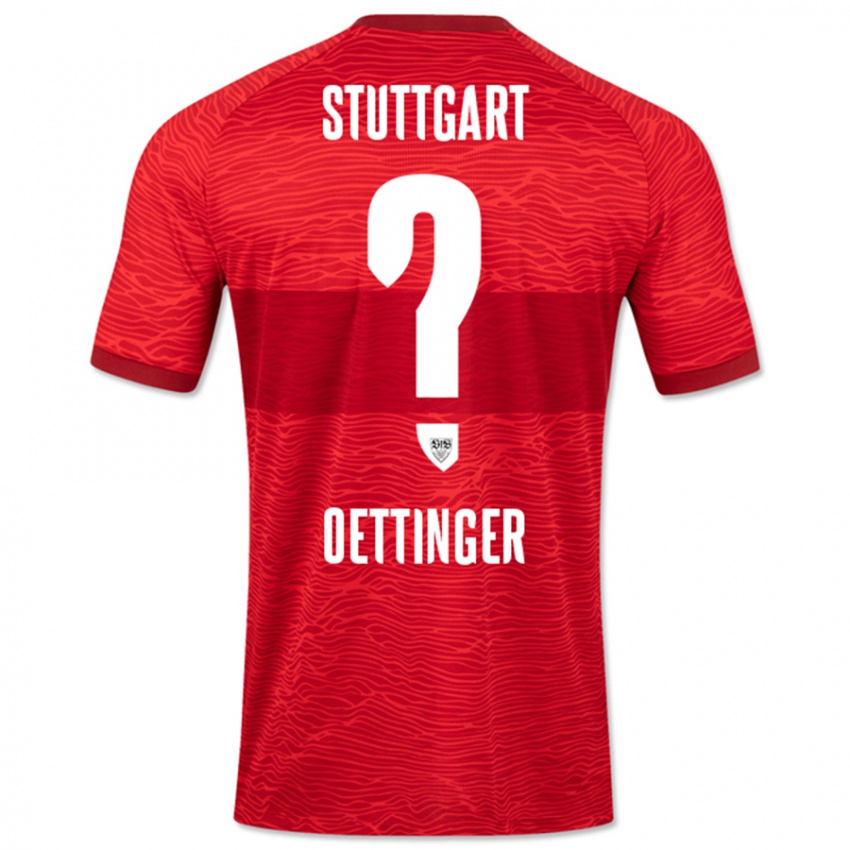 Mujer Camiseta Jannik Oettinger #0 Rojo 2ª Equipación 2023/24 La Camisa Perú