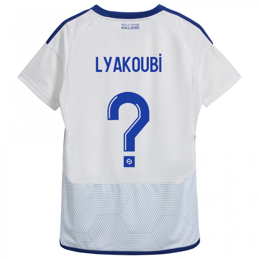 Mujer Camiseta Oussama Lyakoubi #0 Blanco 2ª Equipación 2023/24 La Camisa Perú