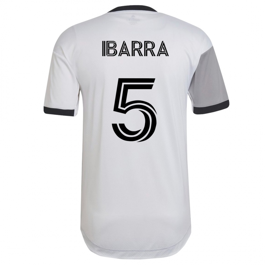 Mujer Camiseta Franco Ibarra #5 Blanco 2ª Equipación 2023/24 La Camisa Perú