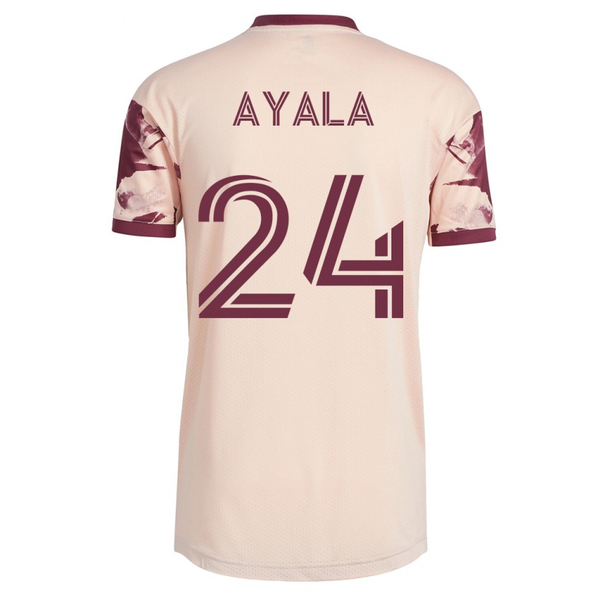 Mujer Camiseta David Ayala #24 Blanquecino 2ª Equipación 2023/24 La Camisa Perú