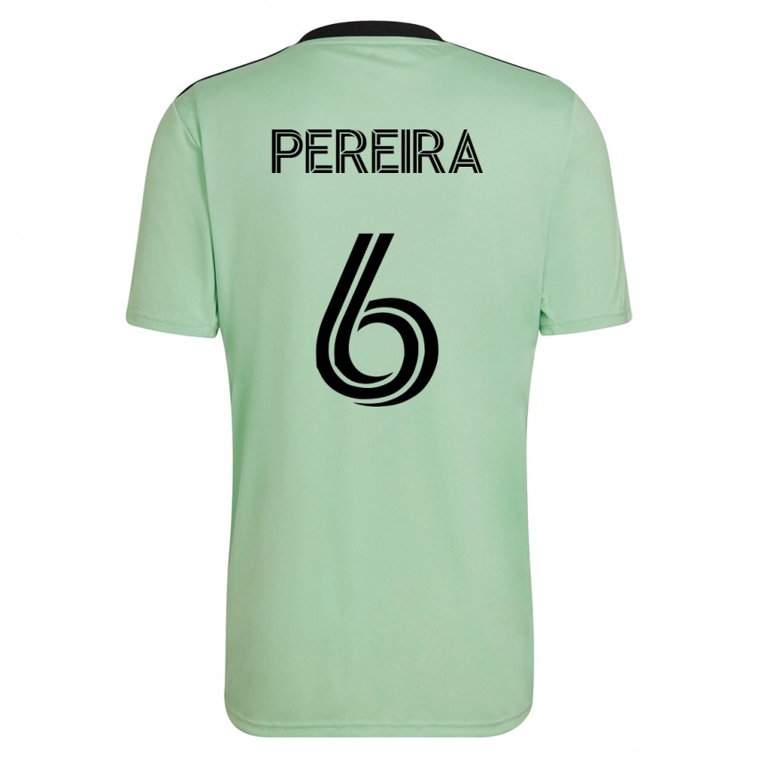 Mujer Camiseta Daniel Pereira #6 Verde Claro 2ª Equipación 2023/24 La Camisa Perú