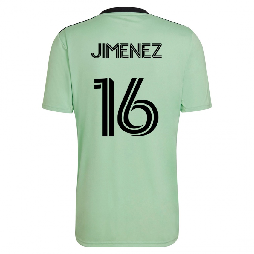 Mujer Camiseta Héctor Jiménez #16 Verde Claro 2ª Equipación 2023/24 La Camisa Perú