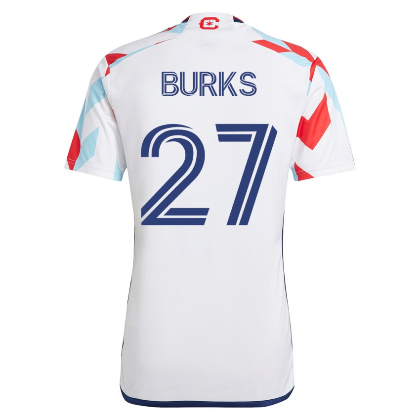 Mujer Camiseta Kendall Burks #27 Blanco Azul 2ª Equipación 2023/24 La Camisa Perú