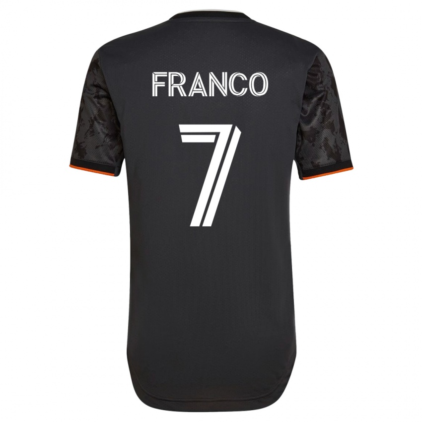 Mujer Camiseta Iván Franco #7 Negro 2ª Equipación 2023/24 La Camisa Perú