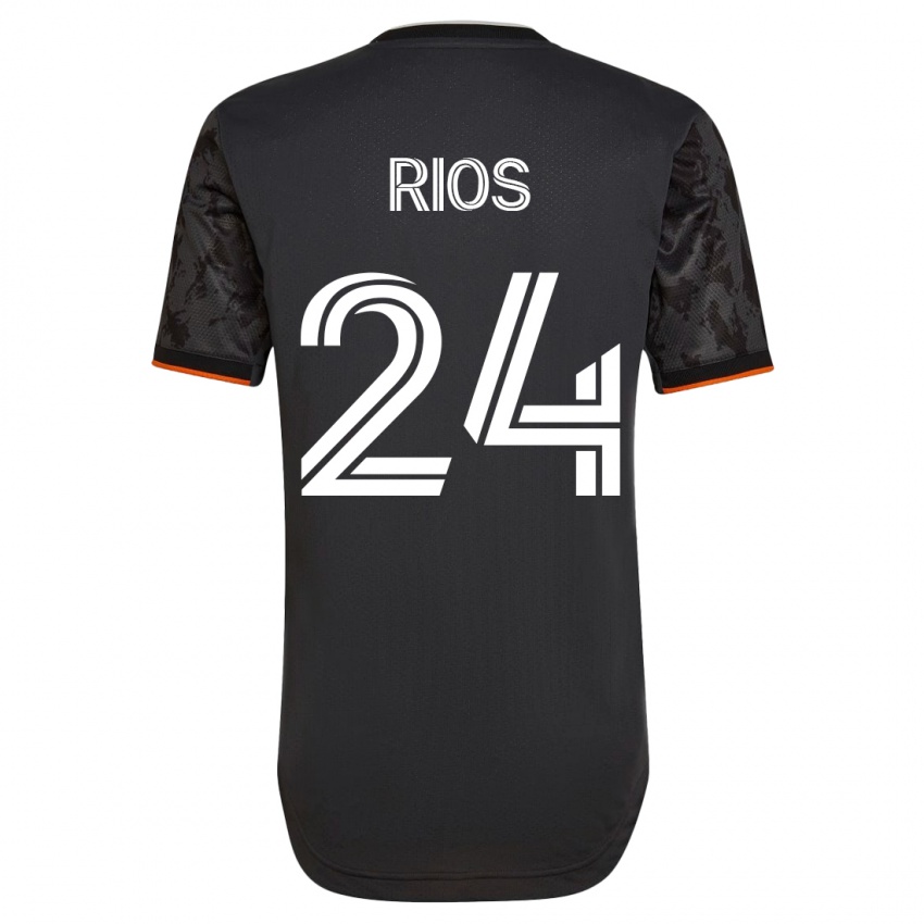 Mujer Camiseta Paolo Ríos #24 Negro 2ª Equipación 2023/24 La Camisa Perú