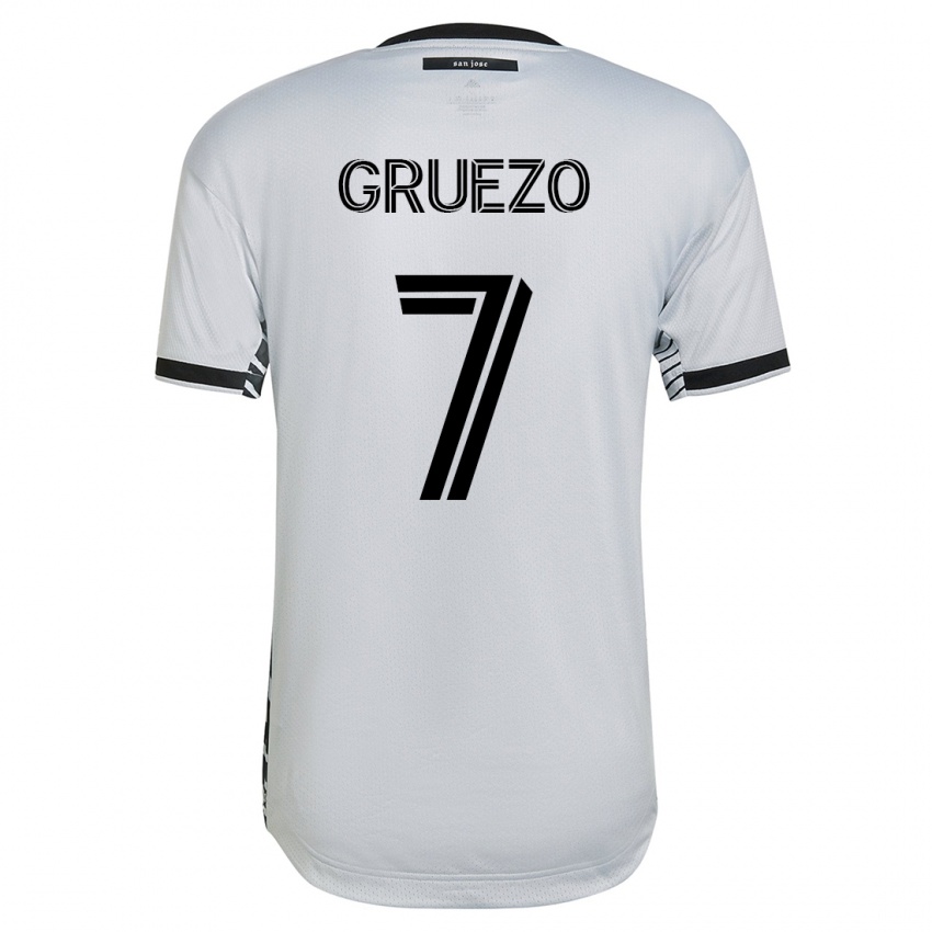 Mujer Camiseta Carlos Gruezo #7 Blanco 2ª Equipación 2023/24 La Camisa Perú