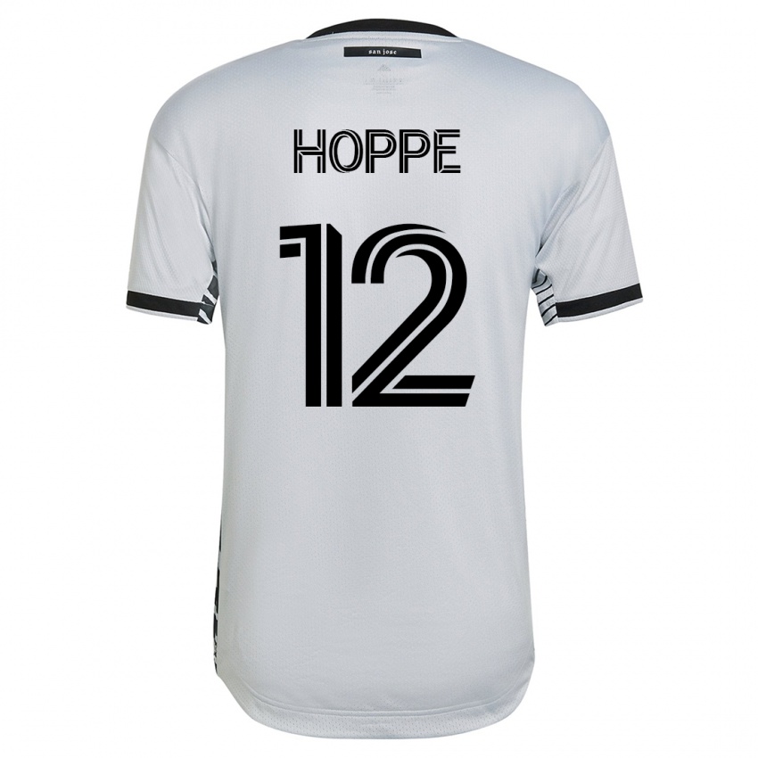 Mujer Camiseta Matthew Hoppe #12 Blanco 2ª Equipación 2023/24 La Camisa Perú