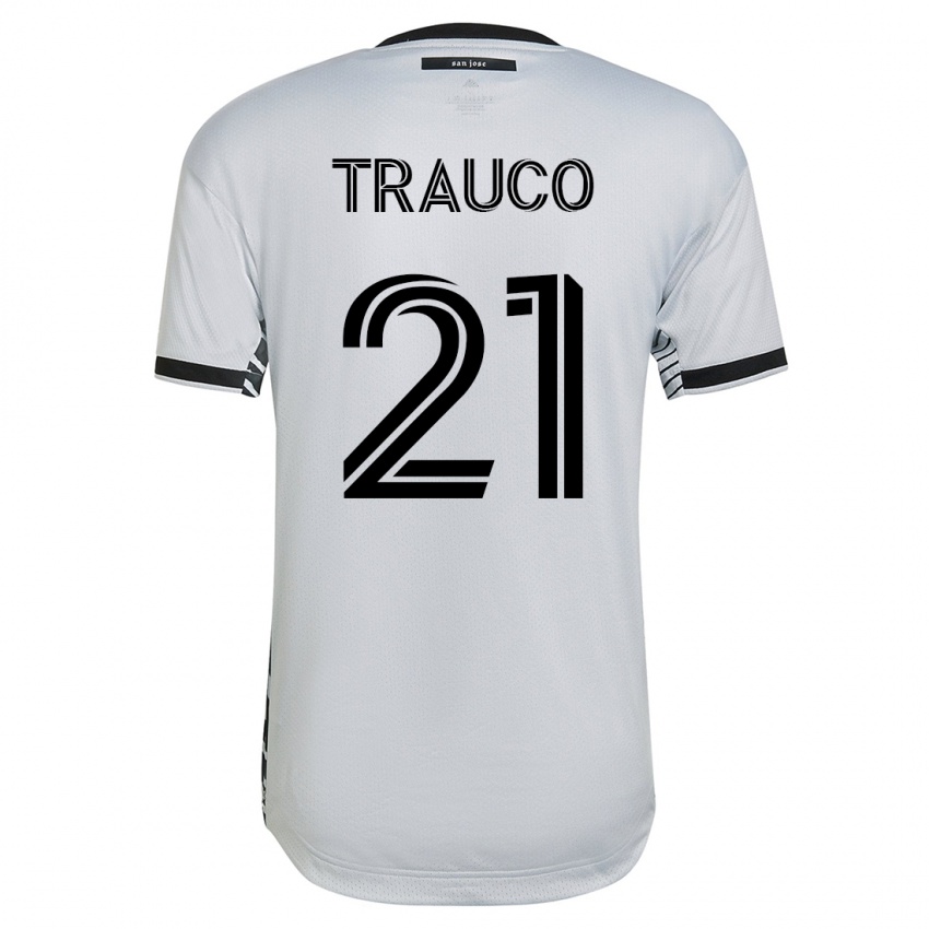 Mujer Camiseta Miguel Trauco #21 Blanco 2ª Equipación 2023/24 La Camisa Perú