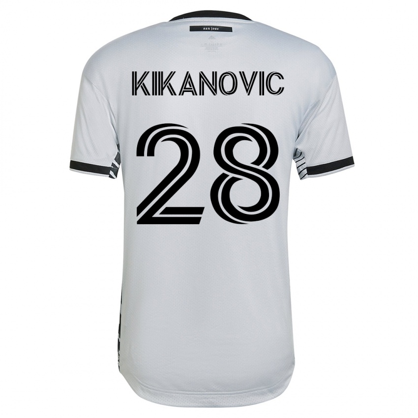 Mujer Camiseta Benjamin Kikanovic #28 Blanco 2ª Equipación 2023/24 La Camisa Perú