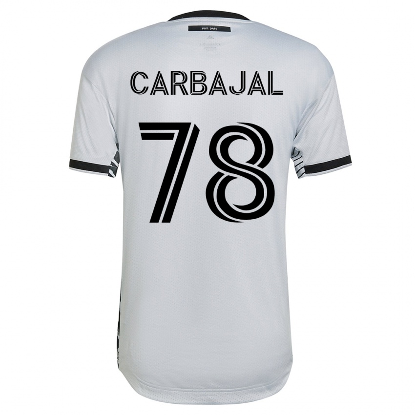 Mujer Camiseta Sebastian Carbajal #78 Blanco 2ª Equipación 2023/24 La Camisa Perú