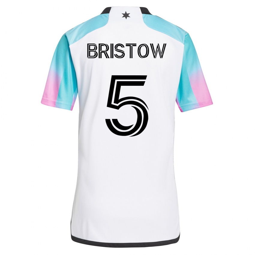 Mujer Camiseta Ethan Bristow #5 Blanco 2ª Equipación 2023/24 La Camisa Perú