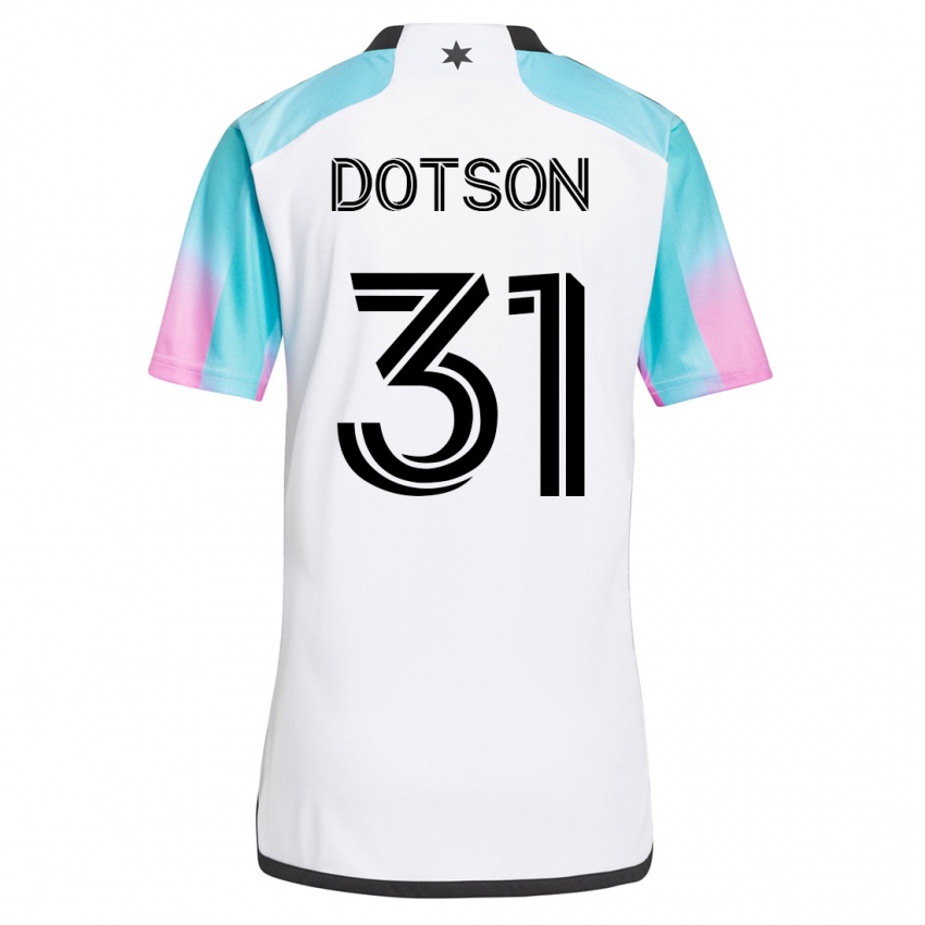 Mujer Camiseta Hassani Dotson #31 Blanco 2ª Equipación 2023/24 La Camisa Perú