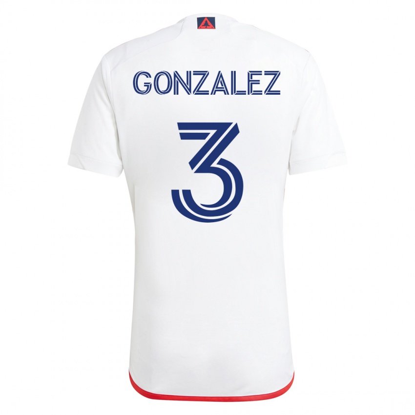 Mujer Camiseta Omar González #3 Blanco Rojo 2ª Equipación 2023/24 La Camisa Perú