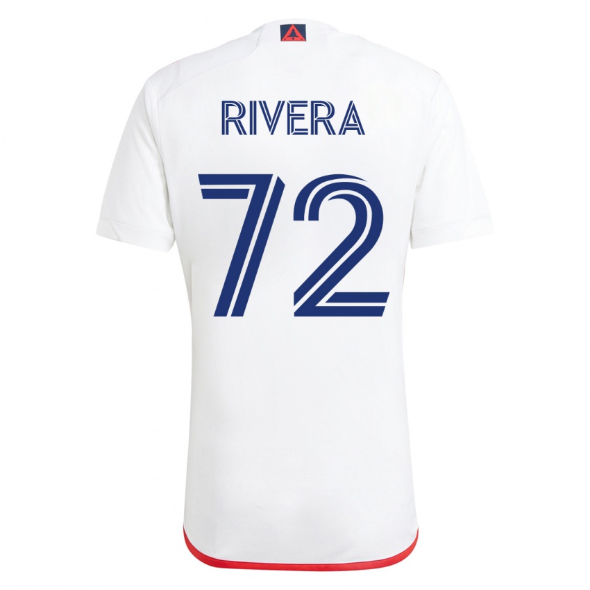 Mujer Camiseta Damián Rivera #72 Blanco Rojo 2ª Equipación 2023/24 La Camisa Perú