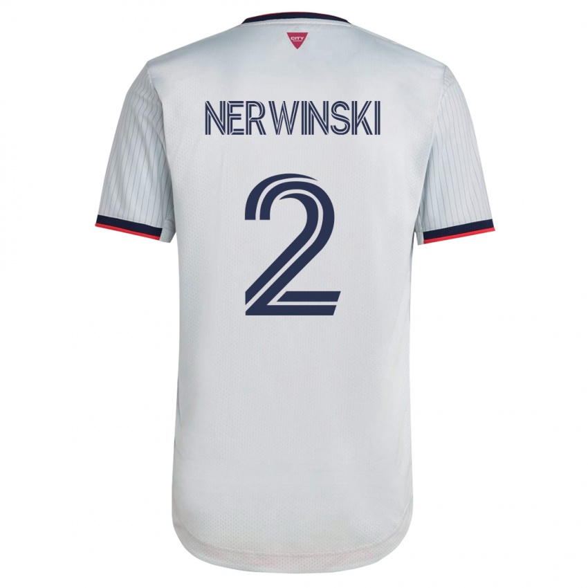 Mujer Camiseta Jake Nerwinski #2 Blanco 2ª Equipación 2023/24 La Camisa Perú